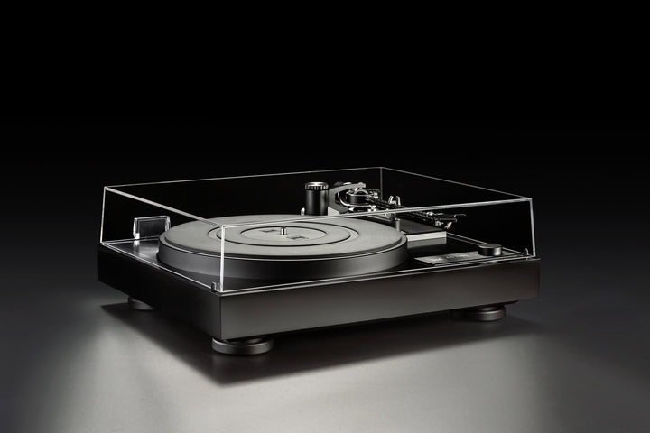 Dual CS-718Q Manual Turntable Australia satin black dust cover closed