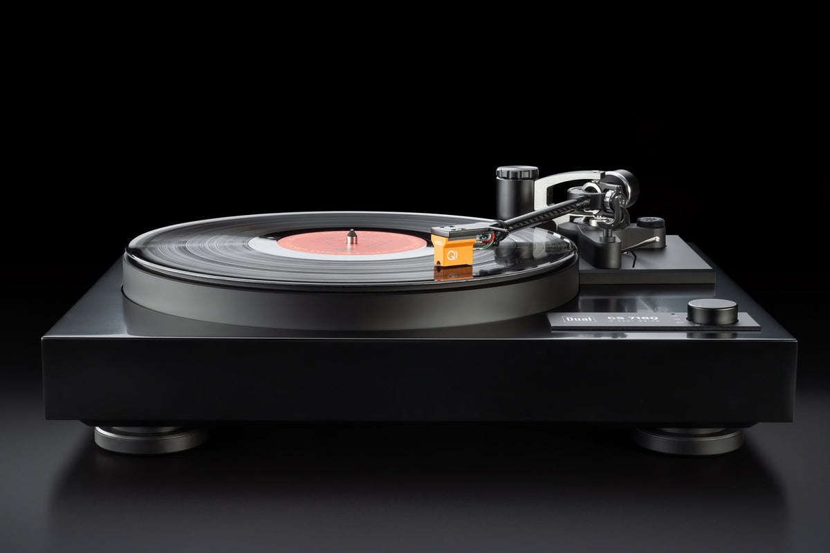 Dual CS-718Q Manual Turntable Australia satin black with record